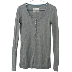 Vintage Aeropostale Henley knit sweater slim fitted tunic scoop neck Y2K retro L